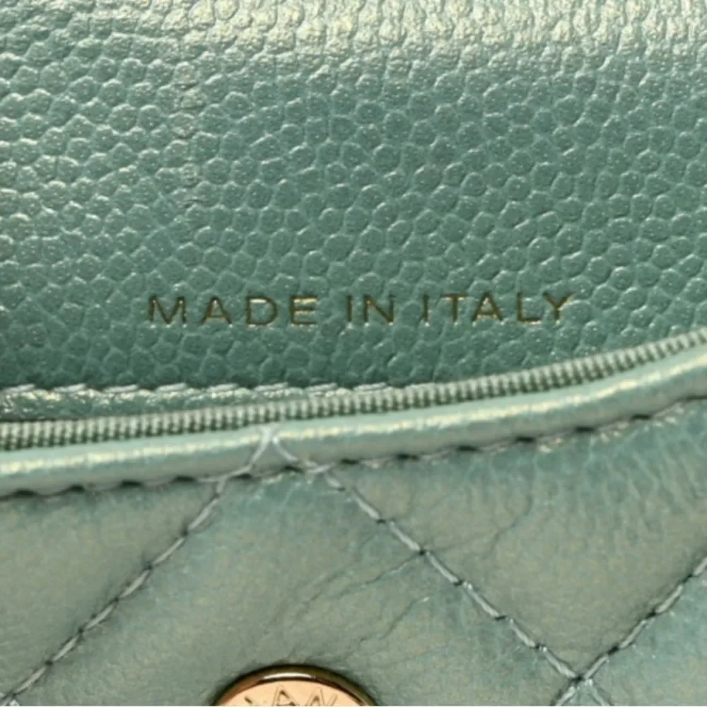*CHANEL* 2021 Iridescent Mint Green 🌟Caviar🌟 Quilted Pearl Micro WOC - Picture 6 of 10